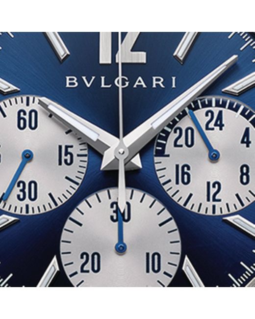 BVLGARI Gray Stainless Steel Octo Finissimo Chronograph Gmt Watch for men