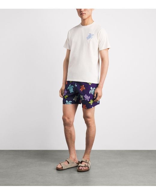 Vilebrequin Blue Micro-Perforated Mahina Swim Shorts for men