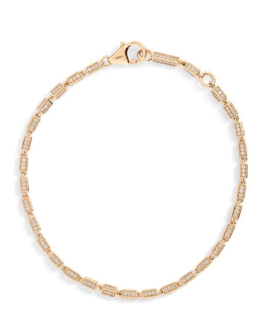 Suzanne Kalan Metallic And Diamond Small Block Chain Bracelet