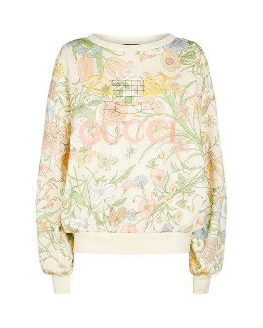 Gucci White Floral Print Sweater