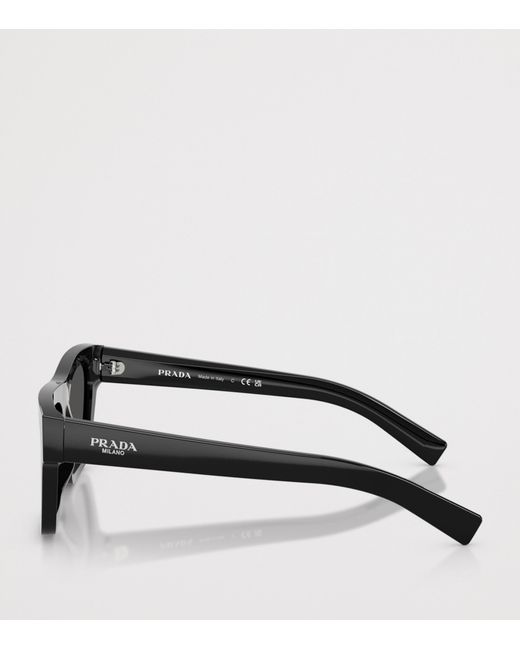Prada Black Acetate Rectangular Sunglasses for men