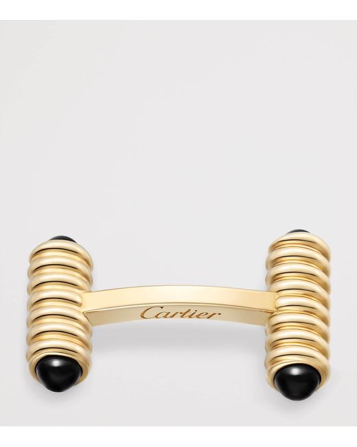 Cartier Metallic And Onyx Spring Cufflinks for men