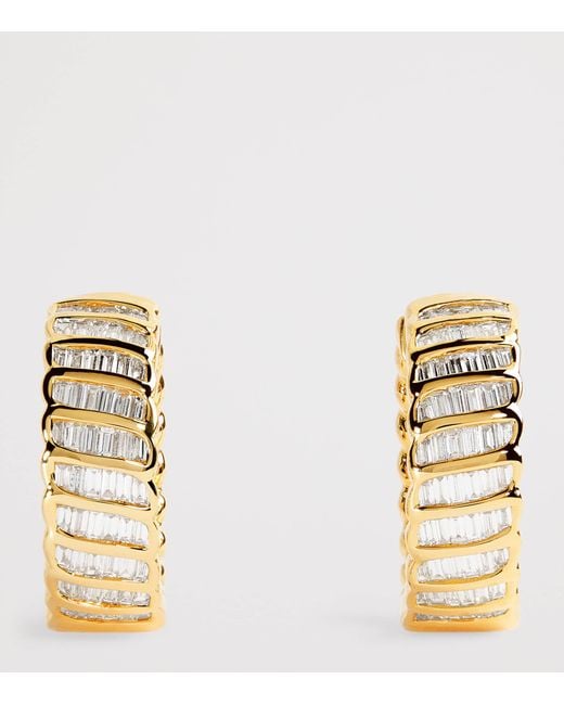 Anita Ko Metallic And Diamond Zoe Hoop Earrings