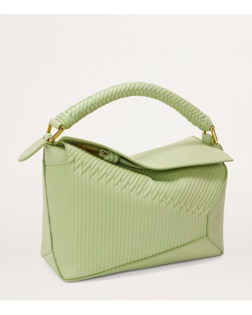 Loewe Green Small Diamond Puzzle Edge Top-Handle Bag