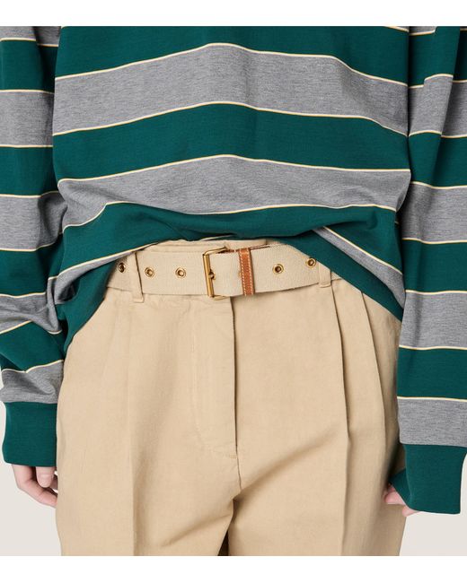 Miu Miu Green Cotton Stripe Sweatshirt