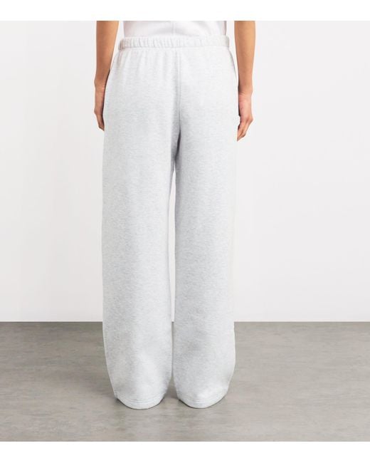 Skims White Cotton-Blend Fleece Straight Sweatpants