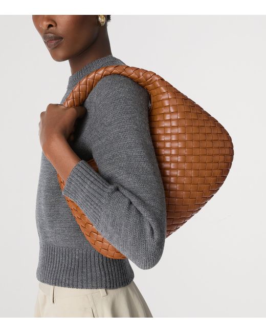 Bottega Veneta Brown Small Leather Veneta Shoulder Bag