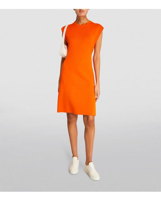 Yves Salomon Knitted Mini Dress in Orange | Lyst