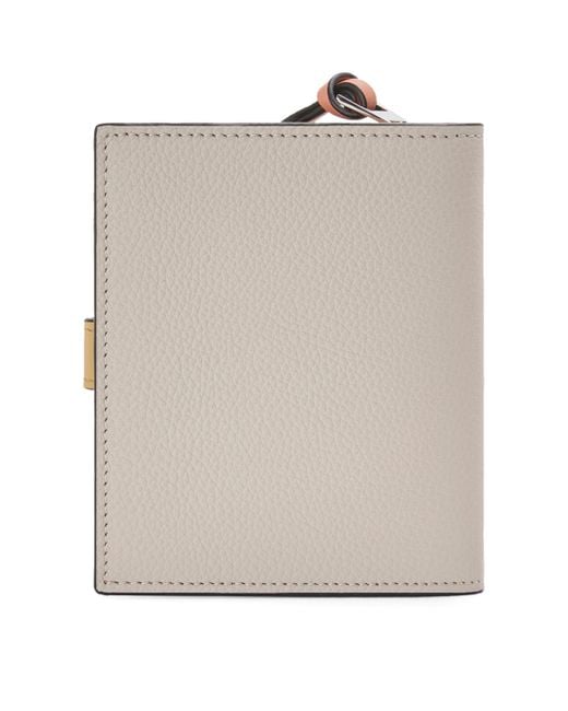Loewe White Women's Compact Leather Zip Wallet