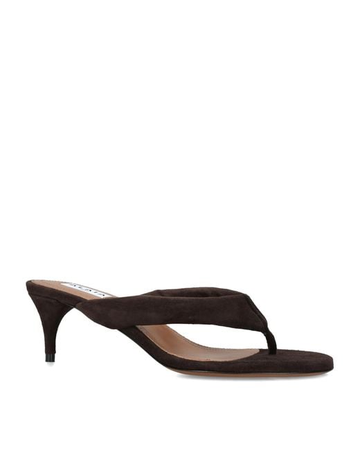 Alaïa Brown Satin Thong Sandals 55