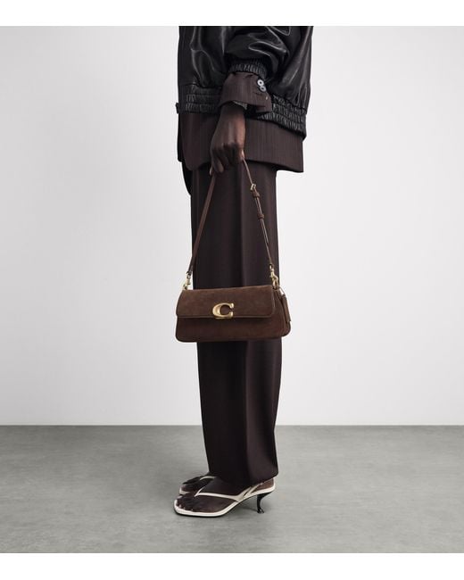 COACH Brown Suede Jet Shoulder Bag
