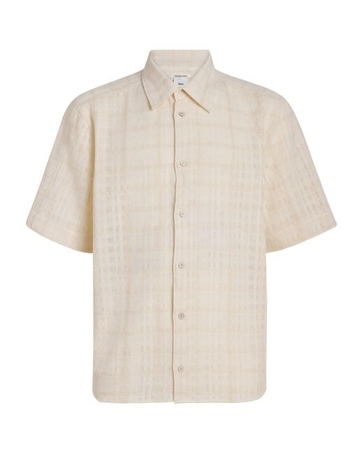 Won Hundred White Cotton-Blend Check Short-Sleeve Shirt for men