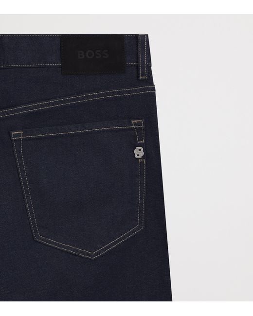 Boss Blue Stretch-Denim Straight Jeans for men