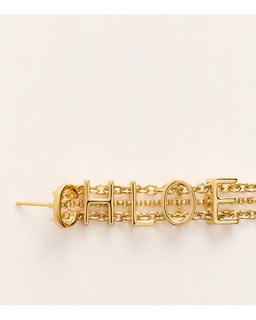 Chloé Metallic Mini Belt Drop Earrings