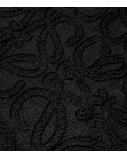 Loewe Black Wool-Silk Anagram Scarf