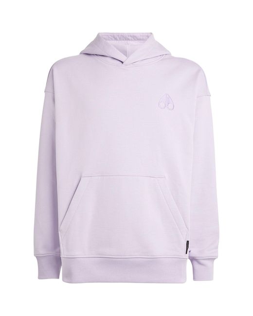 Moose Knuckles Purple Embroidered Hoodie for men