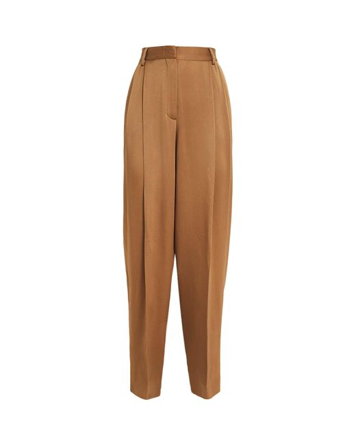 Fabiana Filippi Brown Satin Relaxed Fit Trousers