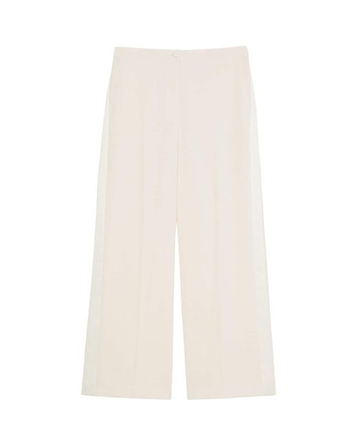 Marina Rinaldi White Wide-Leg Tailored Trousers