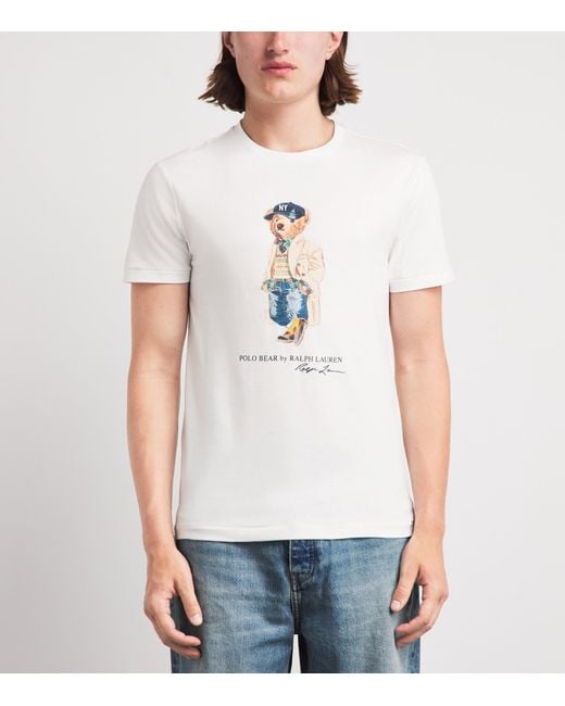Polo Ralph Lauren White Cotton Polo Bear T-Shirt for men
