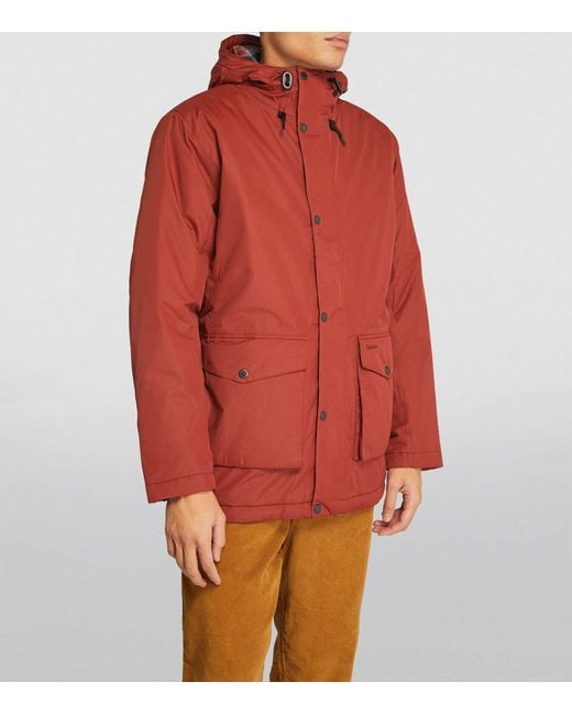 Barbour Red Waterproof Hillcroft Padded Jacket for men