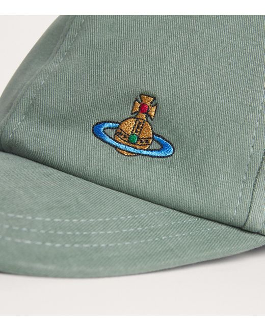 Vivienne Westwood Green Cotton Orb Baseball Cap for men