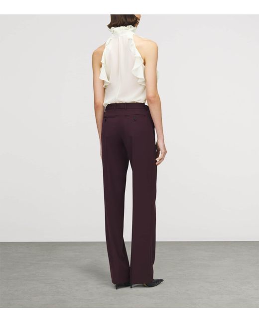 McQueen White Silk Ruffle Blouse