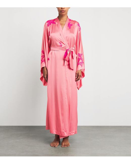 Torlowei Pink Silk Tokoni Long Kimono