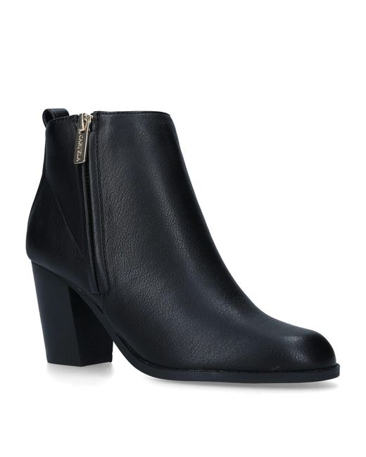 kurt geiger black leather western heeled ankle boots