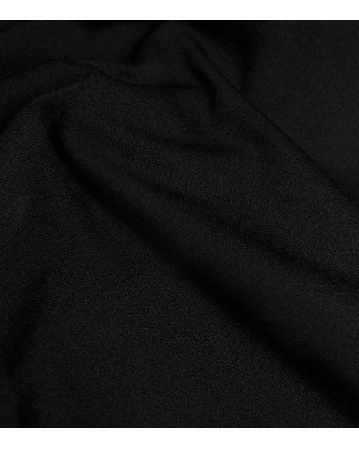 Falke Black Cropped-Sleeve V-Neck Bodysuit