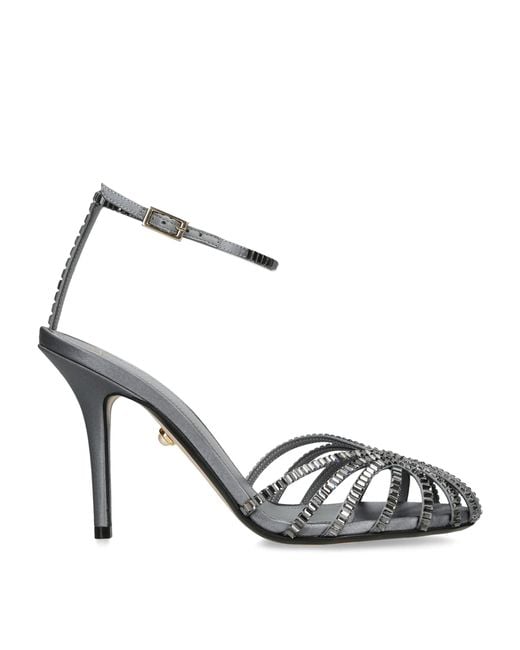 ALEVI Metallic Satin Penelope Xtal Heeled Sandals 95