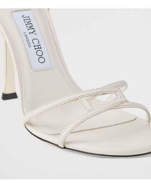 Jimmy Choo White Leo 1998 110 Leather Heeled Sandals