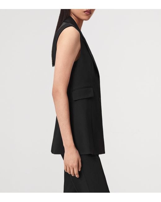 AllSaints Black Astra Tailored Waistcoat