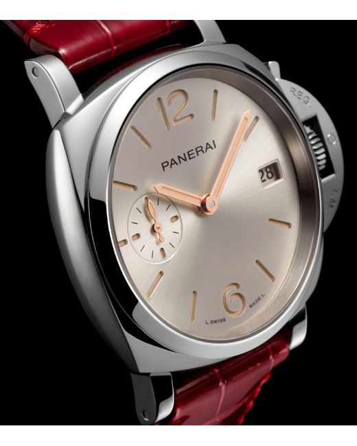 Panerai Red Stainless Steel Luminor Due Watch 38mm