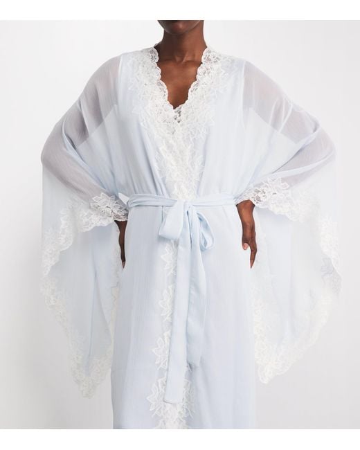Bocan White Silk Chiffon Irina Robe