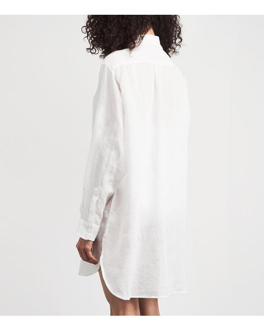 Polo Ralph Lauren White Organic Cotton-Linen Boyfriend Shirt
