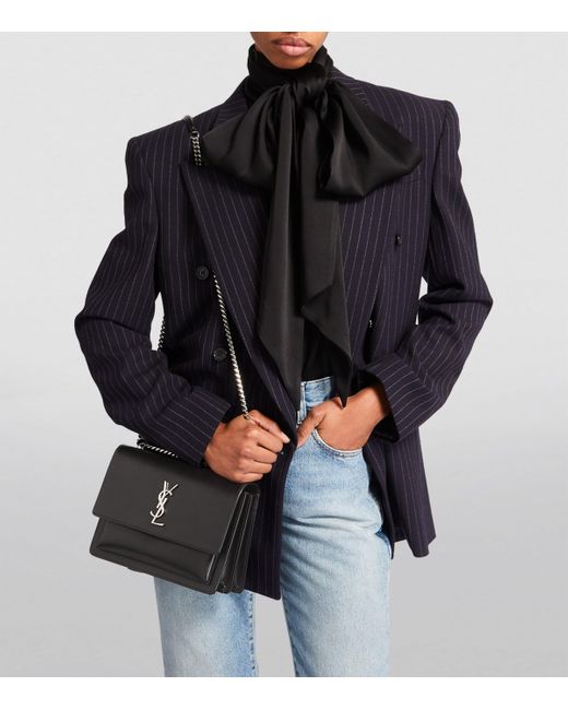 Saint Laurent Black Medium Sunset Shoulder Bag