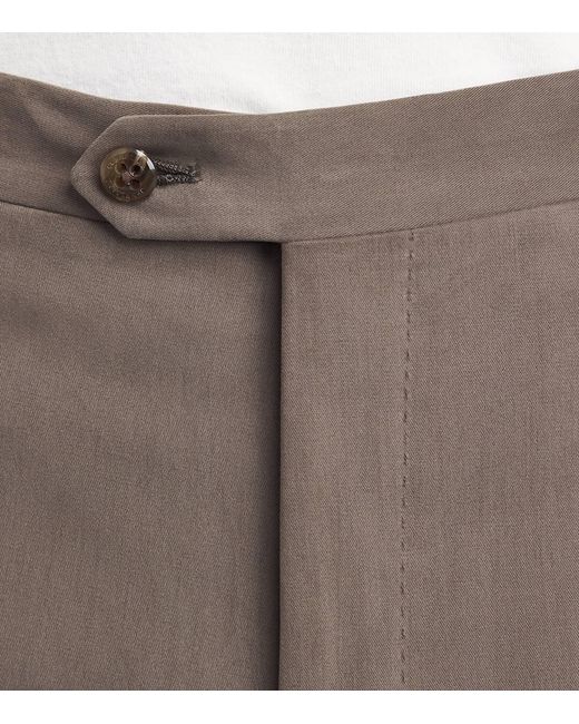 Corneliani Gray Stretch-Cotton-Cashmere Trousers for men