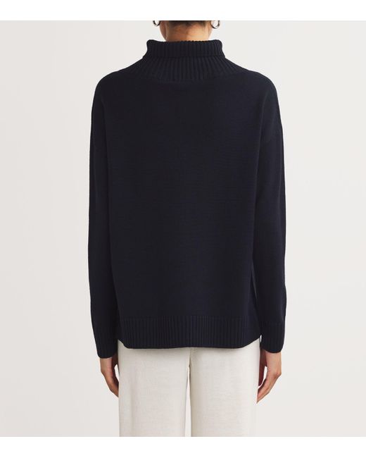 Max Mara Blue Wool Rollneck Sweater