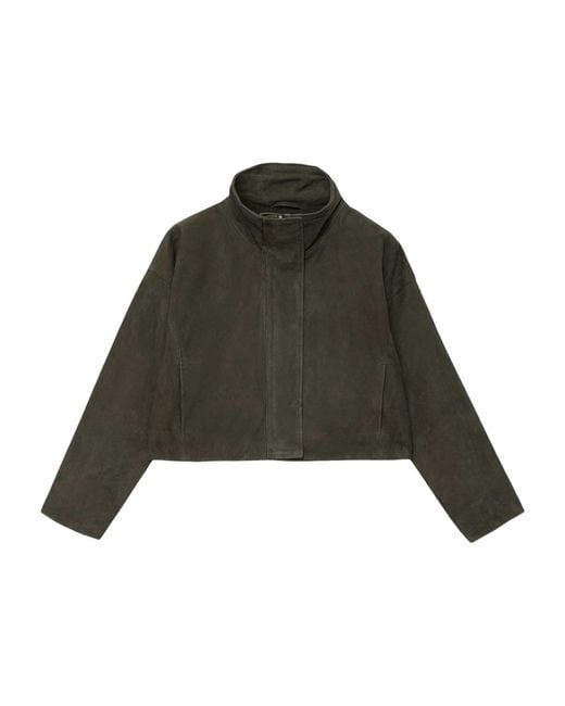AllSaints Green Suede Ryder Jacket