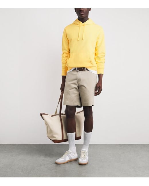 Polo Ralph Lauren Yellow Cotton Loopback Fleece Polo Pony Hoodie for men