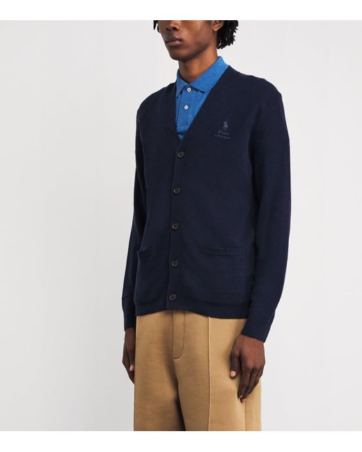 Polo Ralph Lauren Blue Wool Polo Pony Cardigan for men