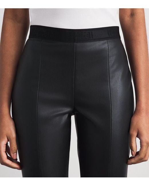Wolford Black Faux Leather Jenna Cropped Trousers