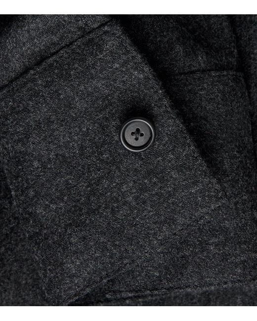 Khaite Black Virgin Wool-Cashmere Blend Ricky Shirt Dress
