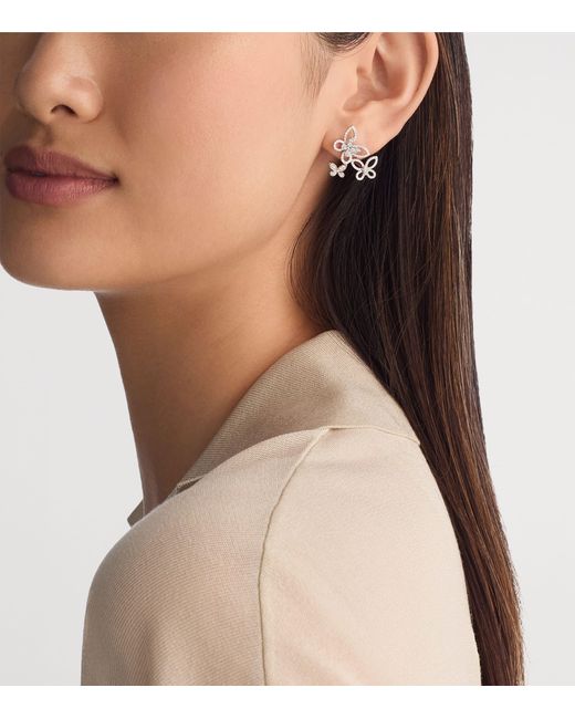Graff Metallic And Diamond Butterfly Earrings