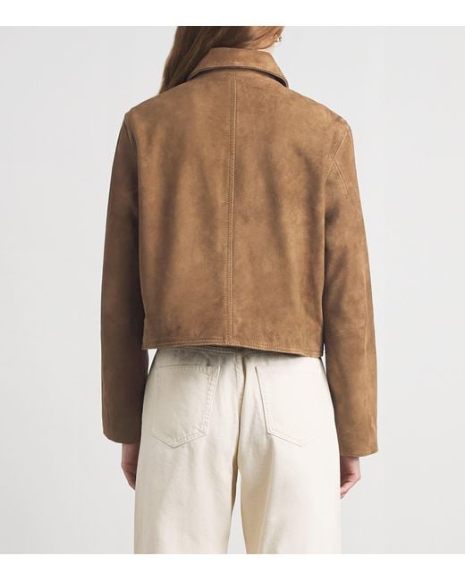 Claudie Pierlot Brown Suede Turnlock Jacket