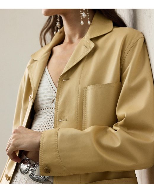 Ralph Lauren Natural Leather Adrianna Jacket