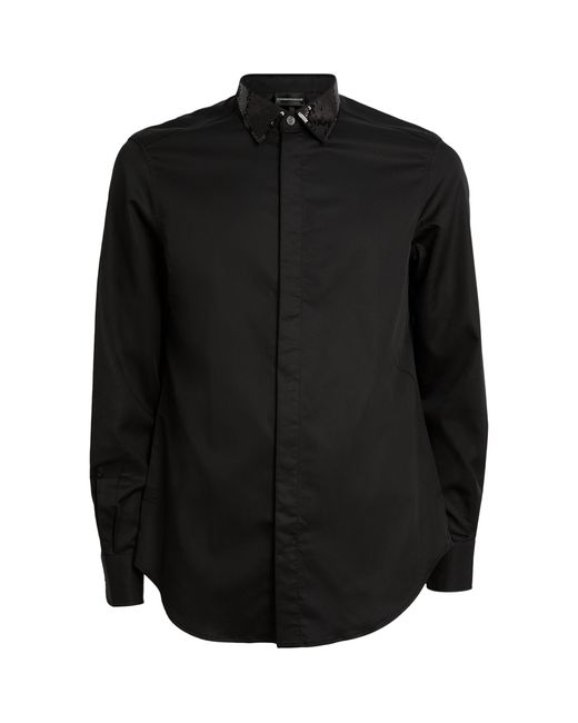 Emporio Armani Sequin-embellished Shirt in Black for Men | Lyst