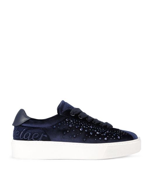 Kurt Geiger Blue Embellished Albion Retro Sneakers for men