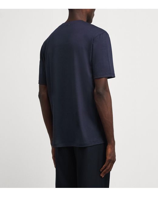 Herno Blue Wool Logo T-Shirt for men