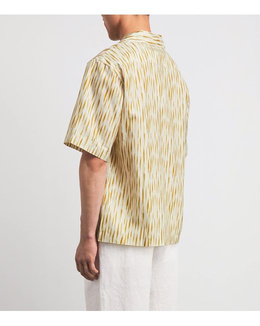 Commas Natural Cotton-Silk Brushstroke Shirt for men